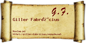Giller Fabrícius névjegykártya